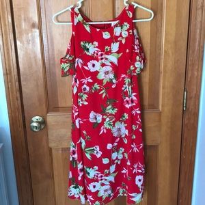 Eliza J floral cold shoulder dress